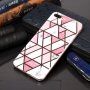 Ovitek z vzorcem marmorja in s kovinsko mrežo za iPhone 7 Plus / 8 Plus - roza-bela