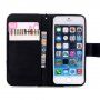 Ovitek z etuijem za kartice s stojalom racman za iPhone 5 / 5S / SE (2016) - črna