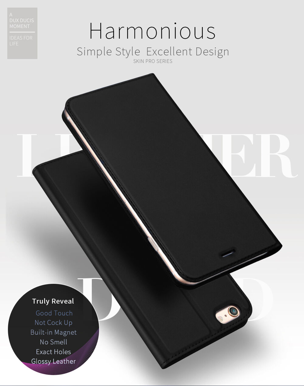 DUX DUCIS flip ovitek za iPhone 6 / 6S - temno siva