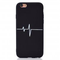 Ovitek EKG krivulja iz mehke plastike za iPhone 6 Plus / 6S Plus - črna