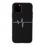 Ovitek EKG krivulja iz mehke plastike za iPhone 11 Pro Max - črna