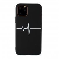 Ovitek EKG krivulja iz mehke plastike za iPhone 11 Pro Max - črna