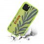Elegantni ovitek iz trde plastike s tekstilno površino za iPhone 11 Pro Max - sivo-oranžna