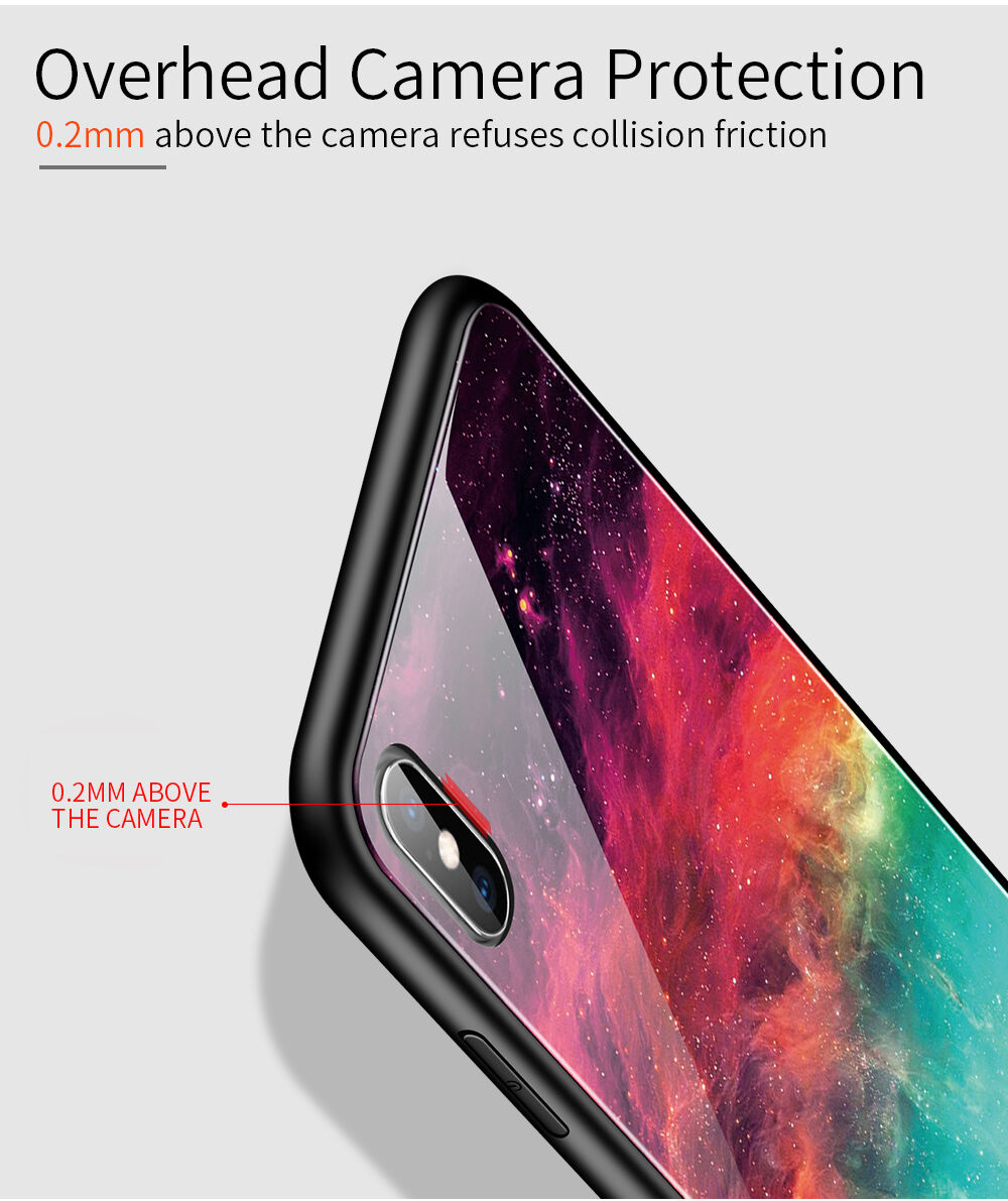 Pokrijte s steklenim hrbtom za iPhone X / XS - barvna meglica