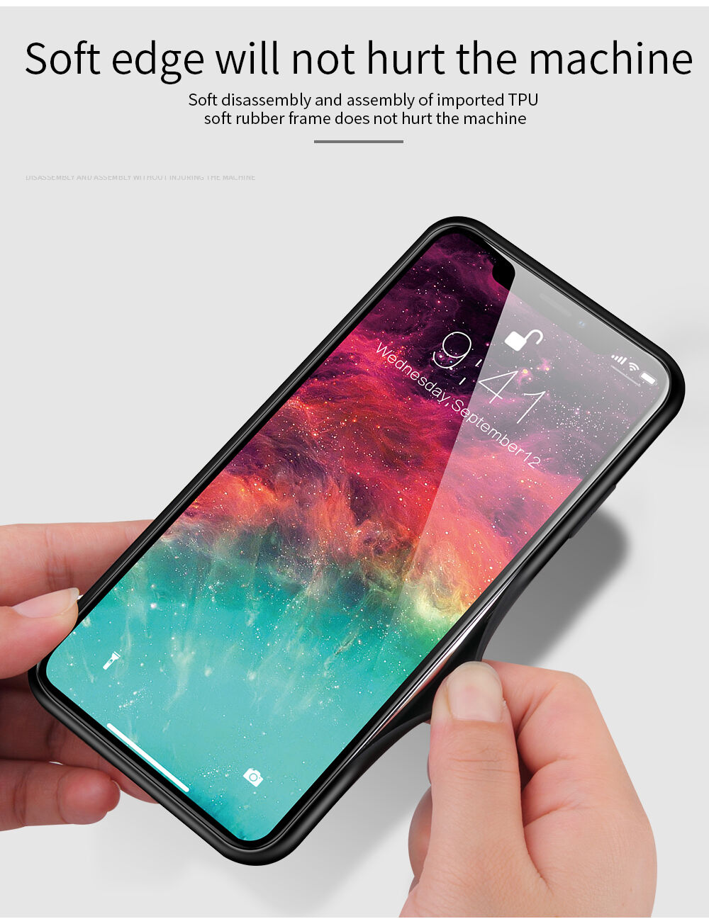 Pokrijte s steklenim hrbtom za iPhone X / XS - barvna meglica