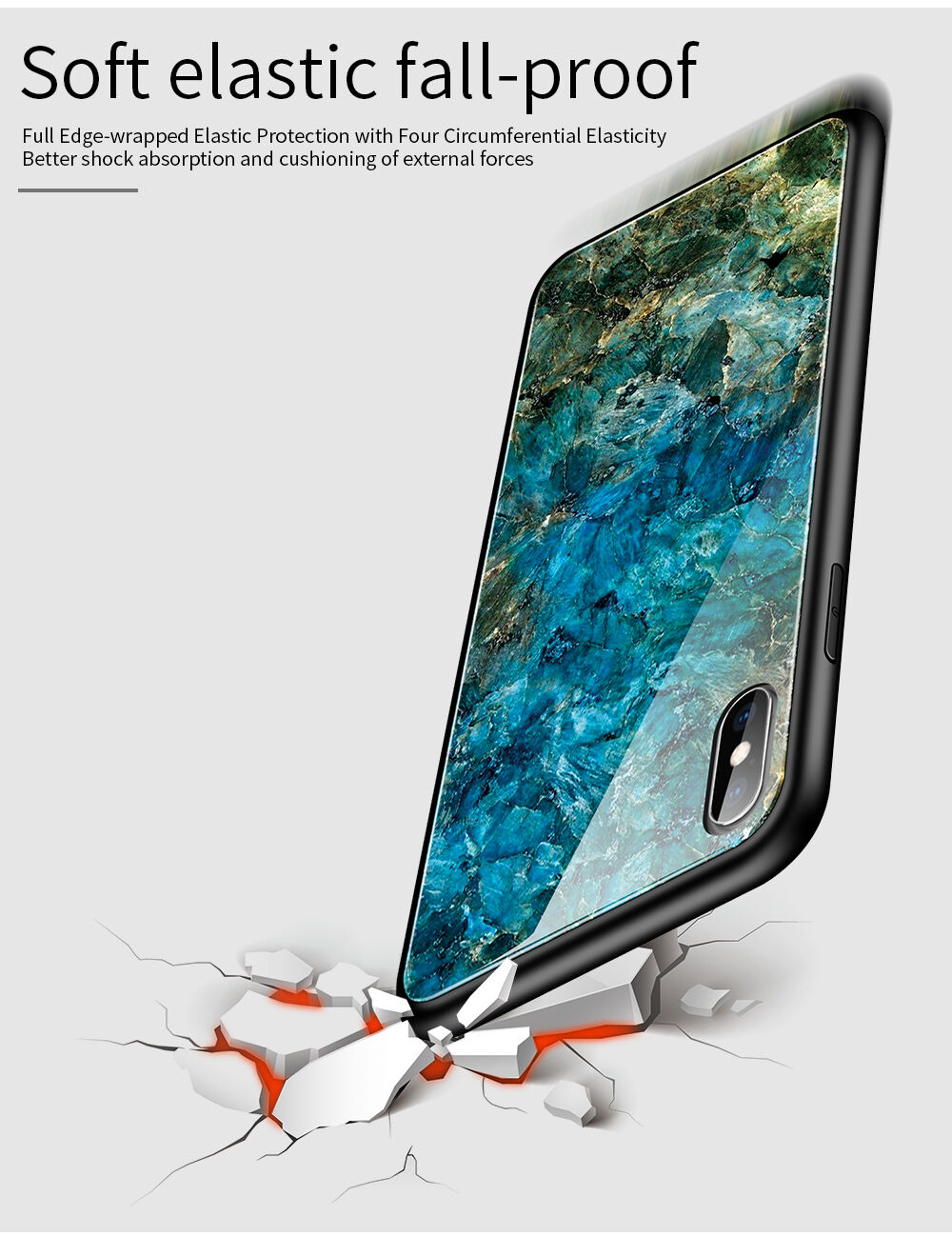 Pokrijte s steklenim hrbtom za iPhone X / XS - barvna meglica