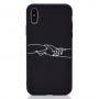 Ovitek združene roke iz mehke plastike za iPhone XS Max - črna