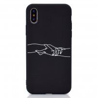 Ovitek združene roke iz mehke plastike za iPhone XS Max - črna