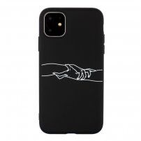 Ovitek združene roke iz mehke plastike za iPhone 11 Pro Max - črna