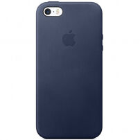 Ovitek iz pravega usnja za Apple iPhone 5S / SE (2016) - polnočno modro
