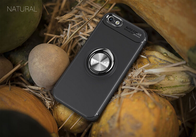 Ovitek z kovinskim stojalom primernim za magnetno držalo za iPhone 5 / 5S / SE (2016) - črno-modra