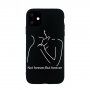 Ovitek silhueta ljubimcev iz mehke plastike za iPhone 11 - črna