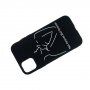 Ovitek silhueta ljubimcev iz mehke plastike za iPhone 11 - črna
