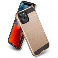 Trpežen ovitek za iPhone 12 Pro Max - brušena tekstura - zlati