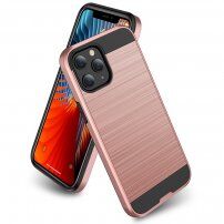 Trpežen ovitek za iPhone 12 Pro Max - brušena tekstura - roza-zlato
