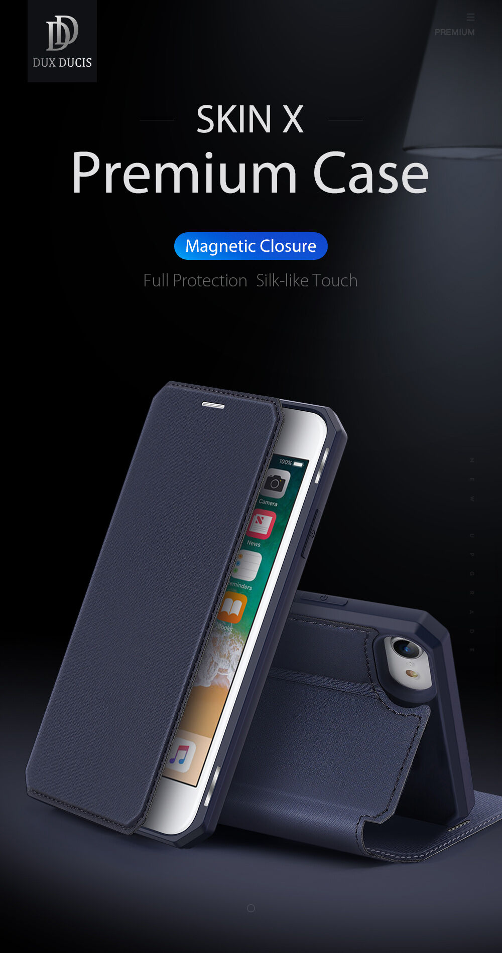 Dux Ducis ovitek z etuijem za kartice za iPhone 7/8/SE (2020) - črna