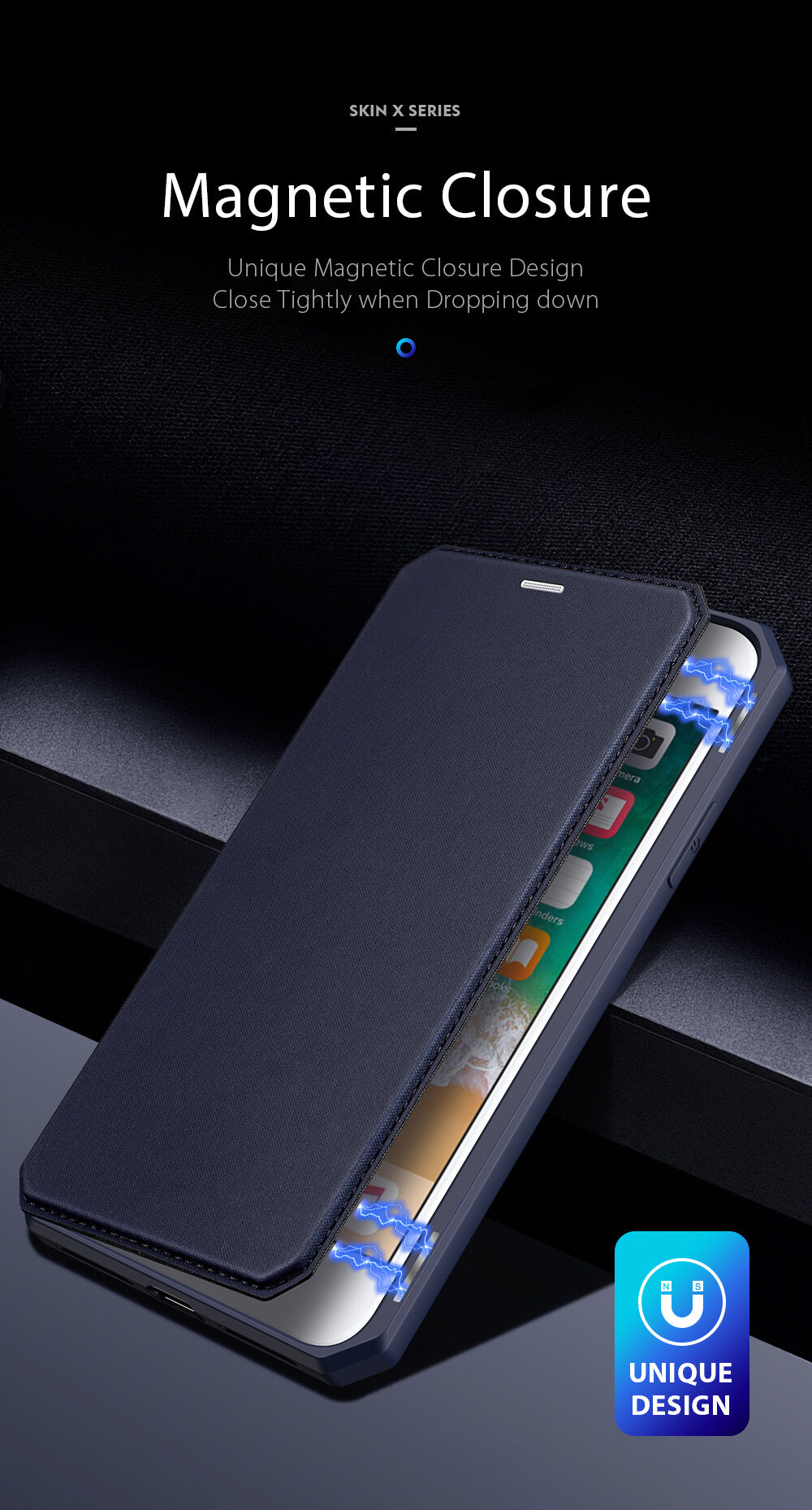 Dux Ducis ovitek z etuijem za kartice za iPhone 7/8/SE (2020) - črna