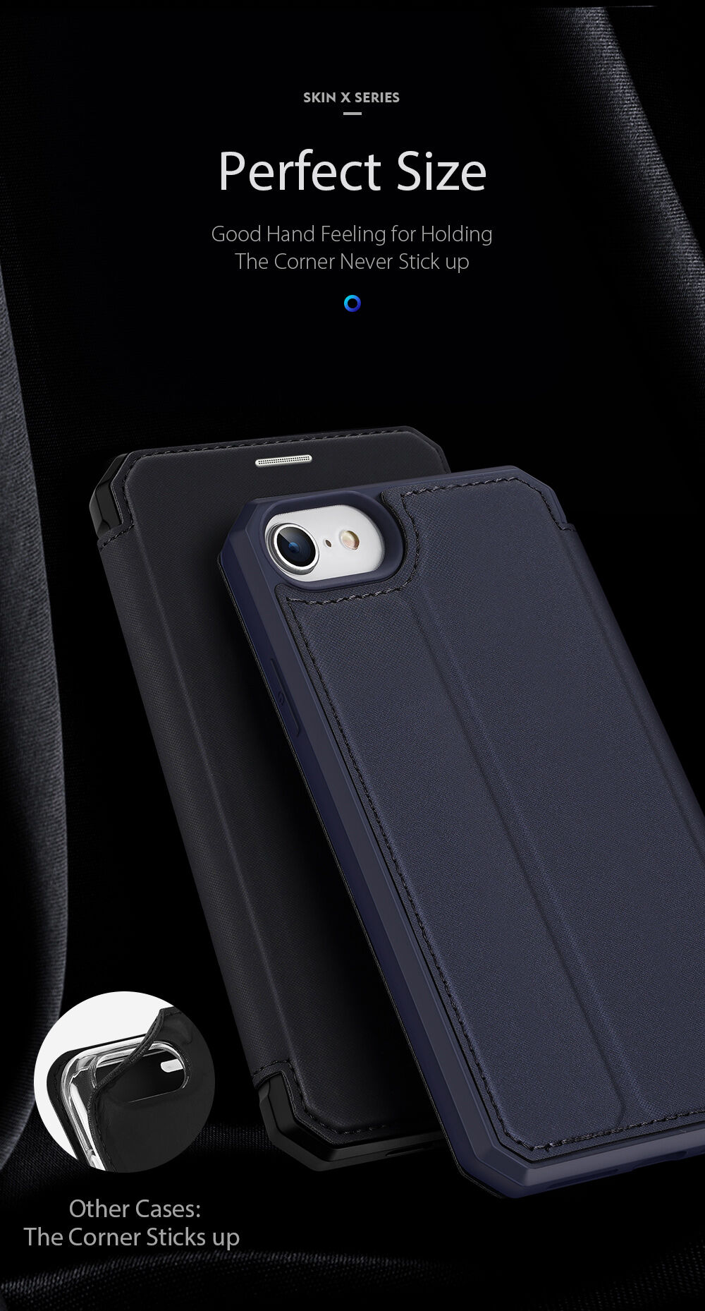 Dux Ducis ovitek z etuijem za kartice za iPhone 7/8/SE (2020) - črna