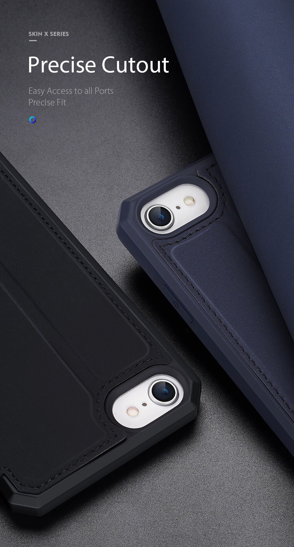 Dux Ducis ovitek z etuijem za kartice za iPhone 7/8/SE (2020) - črna