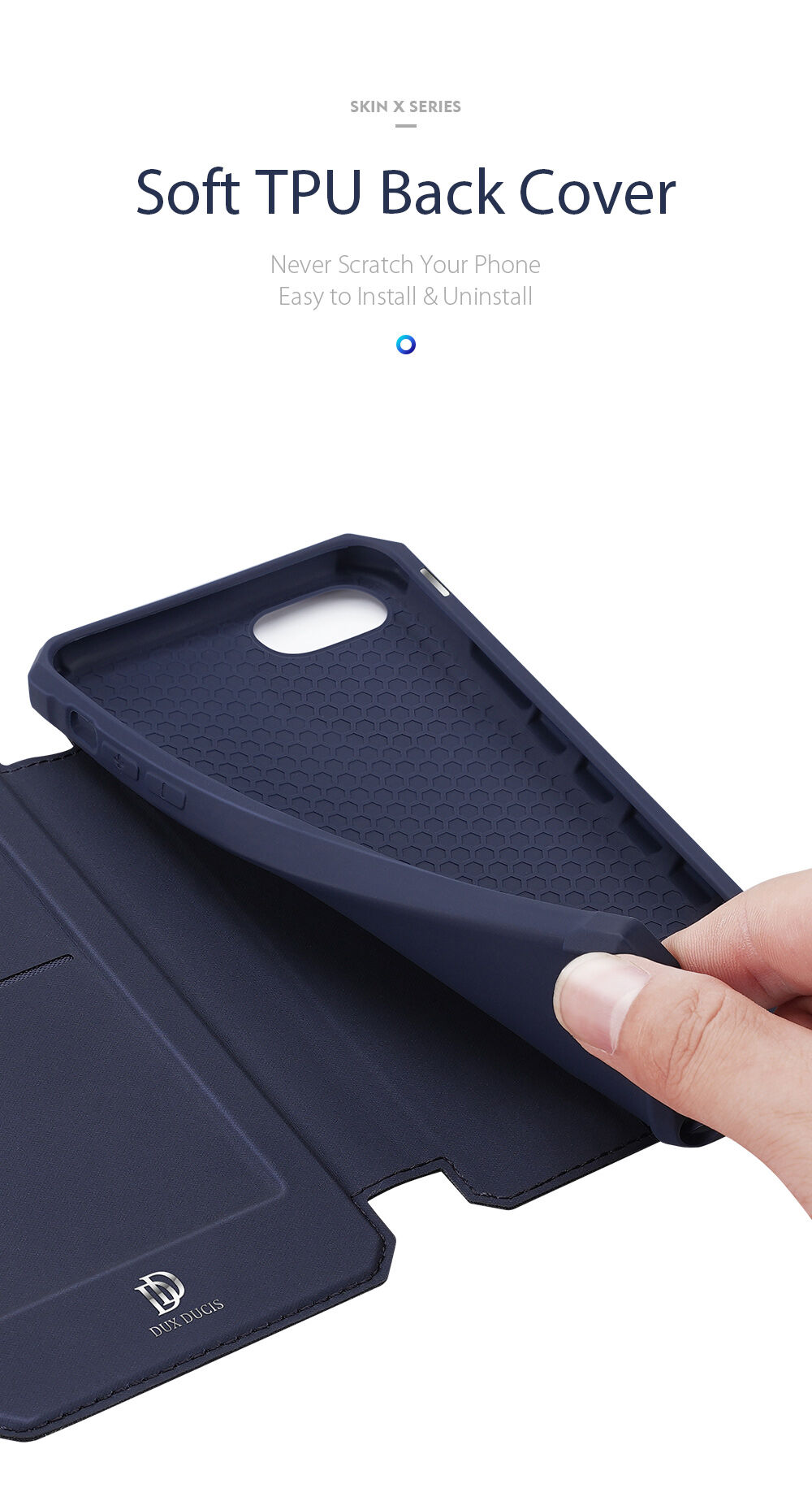 Dux Ducis ovitek z etuijem za kartice za iPhone 7/8/SE (2020) - črna