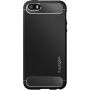 Spigen trpežna prevleka za oklep za Apple iPhone SE (2016) / 5S - črna