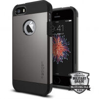 Spigen Armor trpežna tanka prevleka za Apple iPhone SE (2016) / 5S - kovinska skrilavca