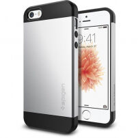 Spigen tanka zaščitna prevleka za Apple iPhone SE (2016) / 5S - srebro