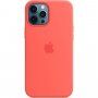 Originalni Apple silikonski ovitek z MagSafe za iPhone 12 Pro Max - citrusno-roza