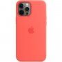 Originalni Apple silikonski ovitek z MagSafe za iPhone 12 Pro Max - citrusno-roza