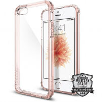 Spigen Crystal Shell zaščitni polikarbonatni pokrov za Apple iPhone SE (2016) / 5S - jasno roza
