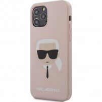 Karl Lagerfeld Head silikonski ovitek za iPhone 12 Pro Max - svetlo roza