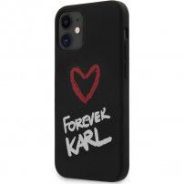 Karl Lagerfeld Forever silikonski ovitek za iPhone 12 mini - črna