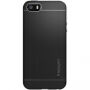 Spigen Neo ekskluzivna zaščitna prevleka za Apple iPhone SE (2016) / 5S - črno srebrno
