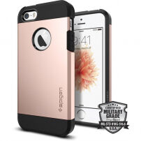 Spigen Armor trpežna tanka prevleka za Apple iPhone SE (2016) / 5S - roza