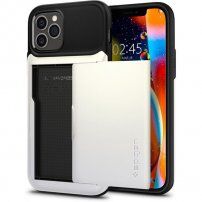 Spigen Slim Armor Wallet ovitek s praktičnim predalom za iPhone 12 / 12 Pro - bela