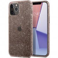 Spigen ovitek s tekočimi kristalnimi bleščicami za iPhone 12 Pro Max - roza