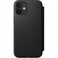 Nomad Folio usnjeni flip etui za iPhone 12 mini - črna