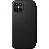Nomad Folio usnjeni flip etui za iPhone 12 Pro Max - črna