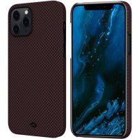 Pitaka MagEZ karirasti ovitek za iPhone 12 Pro Max - črno-rdeča
