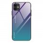 Pokrijte s steklenim hrbtom za iPhone 12 Pro Max - vijolično-azurna