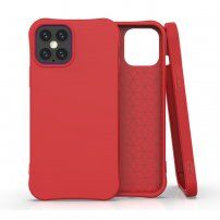 Mat mehek ovitek za iPhone 12 / 12 Pro - rdeče