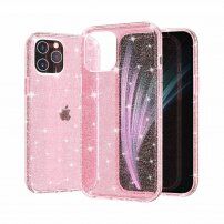 Prozoren ovitek z bleščicami za iPhone 12 Pro Max - roza