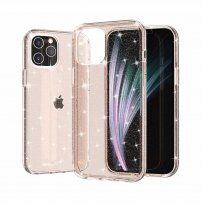 Prozoren ovitek z bleščicami za iPhone 12 Pro Max - zlati
