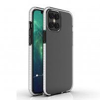 Prozorni ovitek z barvnim okvirjem iz mehke plastike za iPhone 12 Pro Max - bela