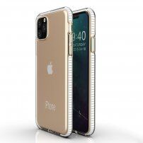 Prozorni ovitek z barvnim okvirjem iz mehke plastike za iPhone 11 Pro - bela