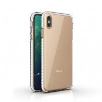 Prozorni ovitek z barvnim okvirjem iz mehke plastike za iPhone XS Max - bela
