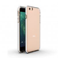 Prozorni ovitek z barvnim okvirjem iz mehke plastike za iPhone 6 Plus / 6S Plus - bela