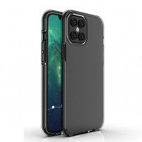 Prozorni ovitek z barvnim okvirjem iz mehke plastike za iPhone 12 Pro Max - črna
