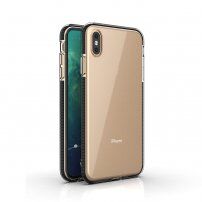 Prozorni ovitek z barvnim okvirjem iz mehke plastike za iPhone XS Max - črna