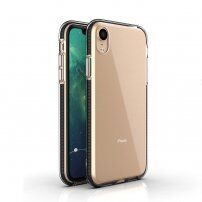 Prozorni ovitek z barvnim okvirjem iz mehke plastike za iPhone XR - črna
